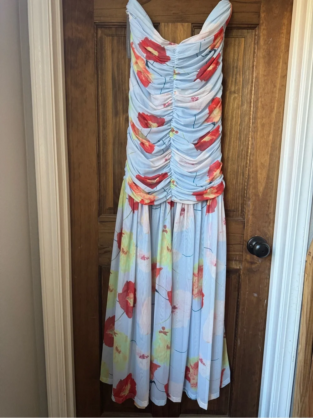 Bardot Solana Drop Waist Strapless Maxi Dress Sz 12